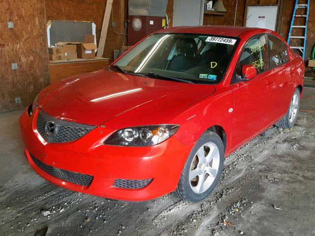 JM1BK12F851283940 - 2005 MAZDA 3 I RED photo 2