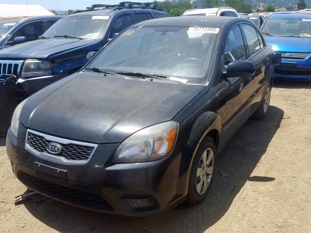 KNADH4A36A6668701 - 2010 KIA RIO LX BLACK photo 2