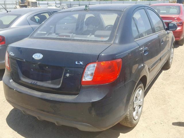 KNADH4A36A6668701 - 2010 KIA RIO LX BLACK photo 4