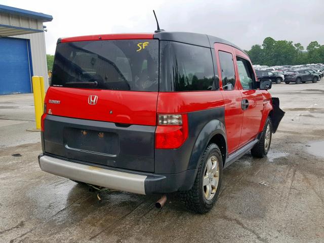 5J6YH28675L027275 - 2005 HONDA ELEMENT EX RED photo 4