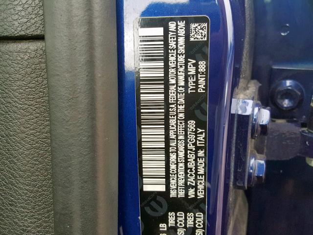 ZACCJBAB7JPG97569 - 2018 JEEP RENEGADE S 蓝色 照片 10