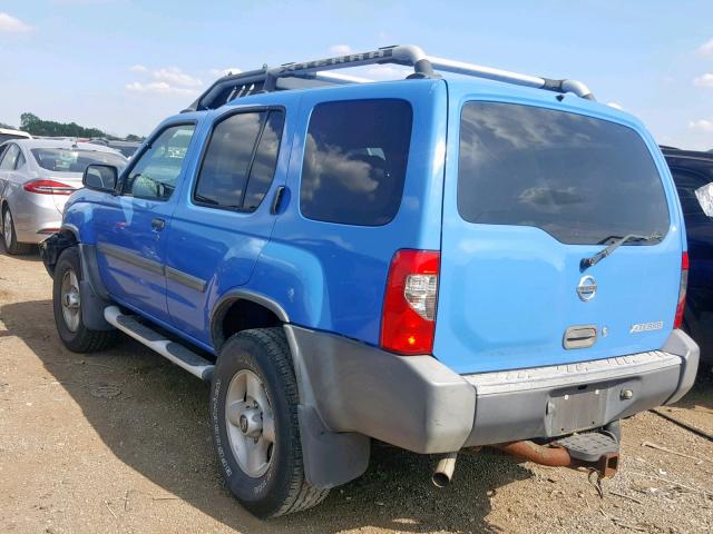 5N1ED28Y42C542800 - 2002 NISSAN XTERRA XE BLUE photo 3