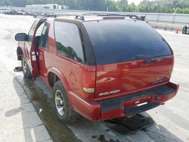 1GNCS18XX3K163933 - 2003 CHEVROLET BLAZER RED photo 3