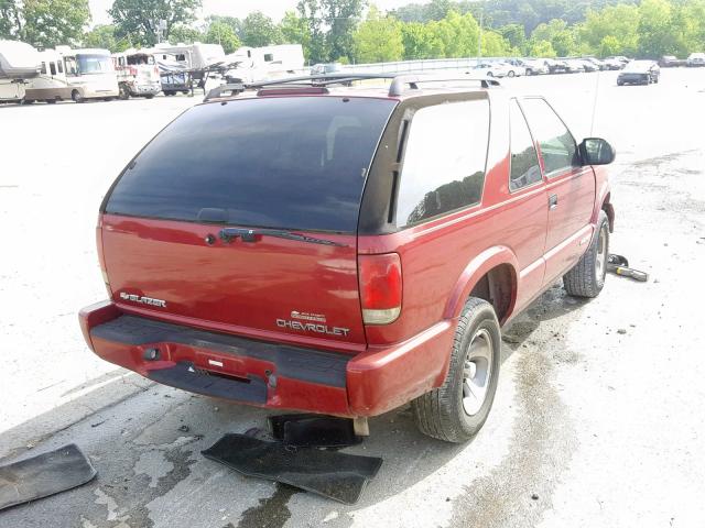 1GNCS18XX3K163933 - 2003 CHEVROLET BLAZER RED photo 4