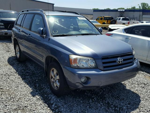 JTEGD21A050118672 - 2005 TOYOTA HIGHLANDER BLUE photo 1