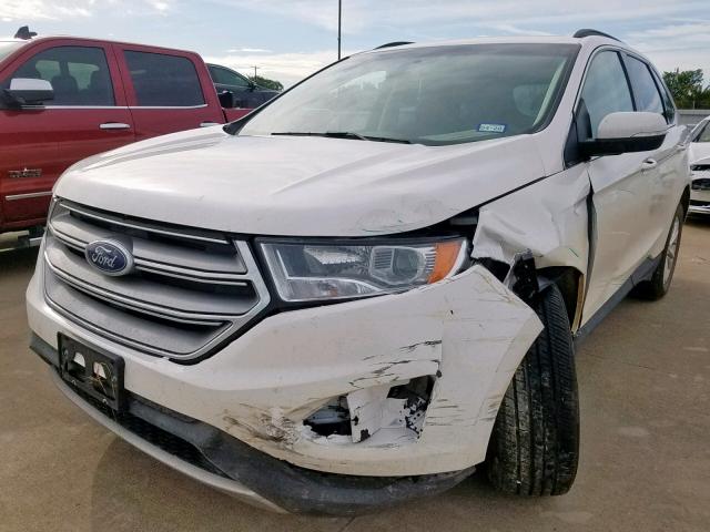 2FMPK3J88HBB46280 - 2017 FORD EDGE SEL WHITE photo 2