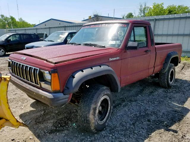 1JTMP63P9JT014258 - 1988 JEEP COMANCHE P BURGUNDY photo 2