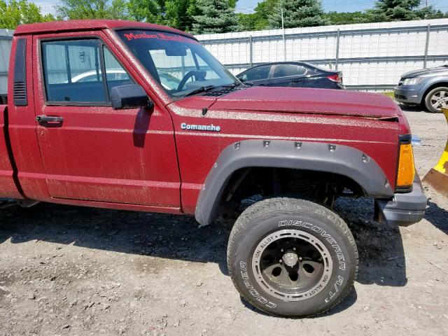 1JTMP63P9JT014258 - 1988 JEEP COMANCHE P BURGUNDY photo 9