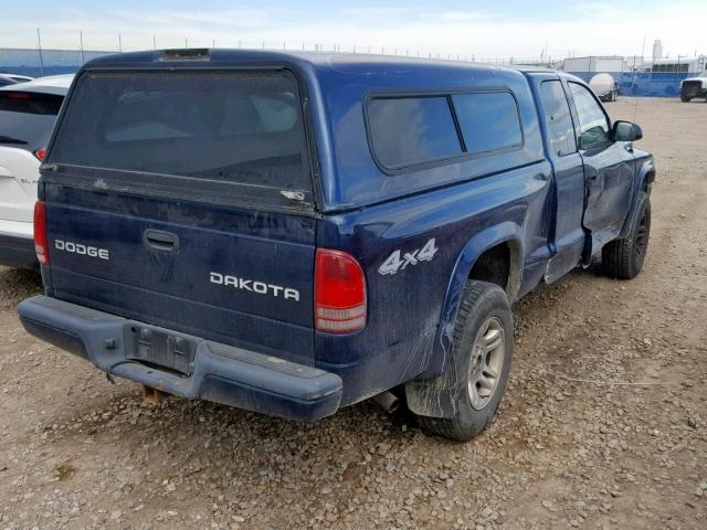 1D7HG32N43S237145 - 2003 DODGE DAKOTA SPO BLUE photo 4