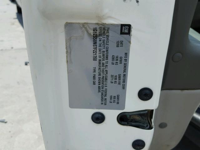 1G1ZS58N07F221760 - 2007 CHEVROLET MALIBU LS 白色 照片 10