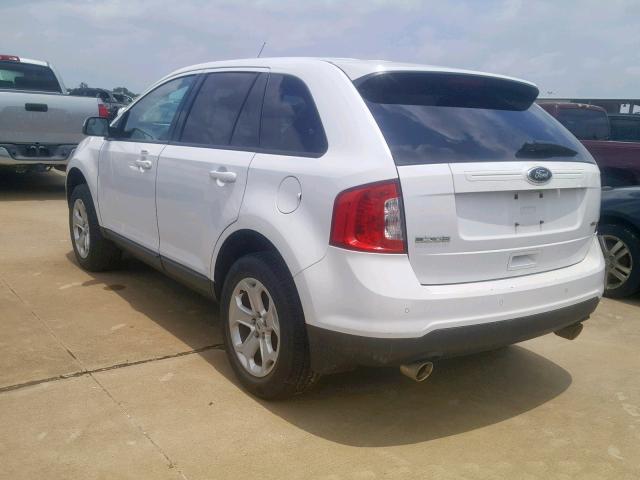 2FMDK3JC1EBA71179 - 2014 FORD EDGE SEL WHITE photo 3