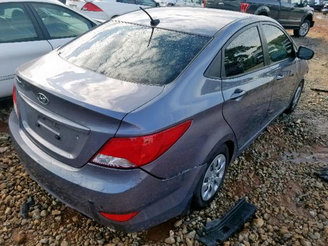 KMHCT4AE6GU103329 - 2016 HYUNDAI ACCENT SE GRAY photo 4