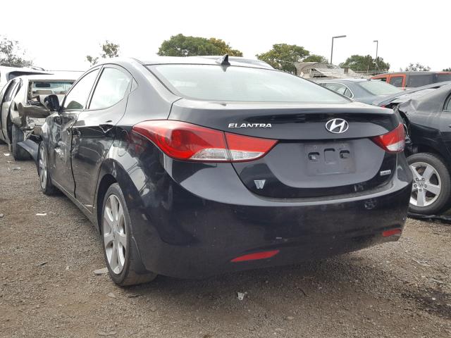 KMHDH4AE9DU846455 - 2013 HYUNDAI ELANTRA GL BLACK photo 3