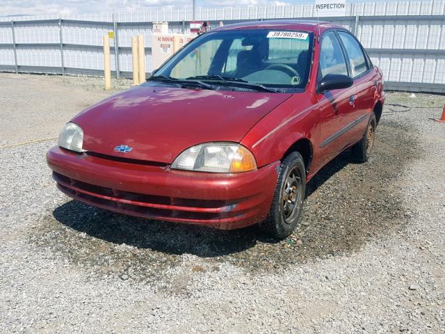 2C1MR522216714639 - 2001 CHEVROLET METRO LSI RED photo 2