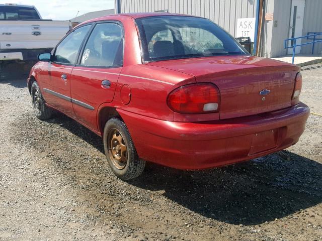 2C1MR522216714639 - 2001 CHEVROLET METRO LSI RED photo 3