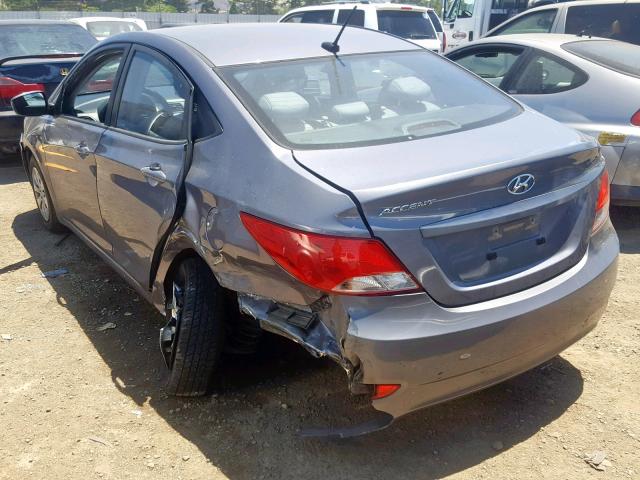 KMHCT4AE3GU108116 - 2016 HYUNDAI ACCENT SE GRAY photo 3