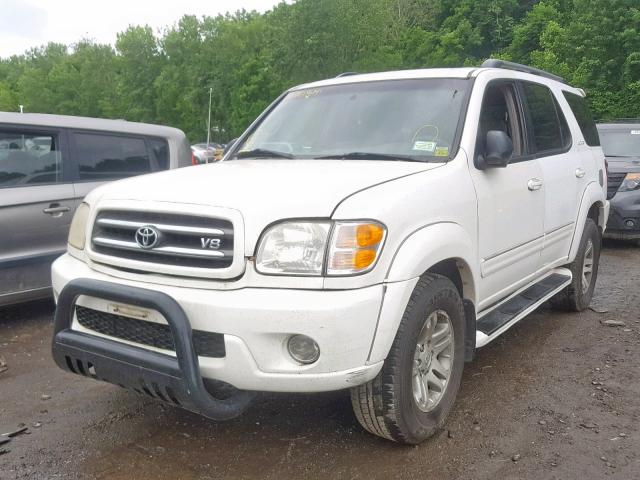 5TDBT48A63S204663 - 2003 TOYOTA SEQUOIA LI WHITE photo 2