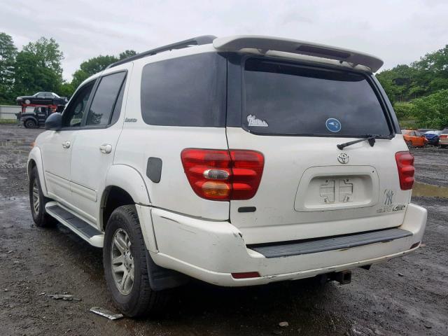 5TDBT48A63S204663 - 2003 TOYOTA SEQUOIA LI WHITE photo 3