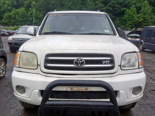 5TDBT48A63S204663 - 2003 TOYOTA SEQUOIA LI WHITE photo 9