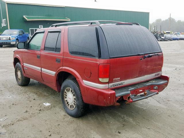 1GKDT13W3W2548493 - 1998 GMC JIMMY RED photo 3