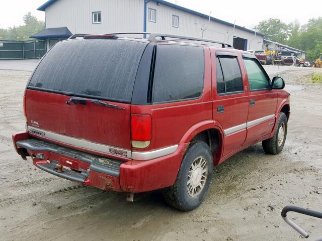 1GKDT13W3W2548493 - 1998 GMC JIMMY RED photo 4