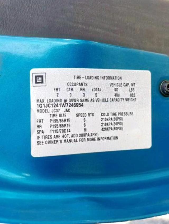 1G1JC1241W7246954 - 1998 CHEVROLET CAVALIER B TEAL photo 10