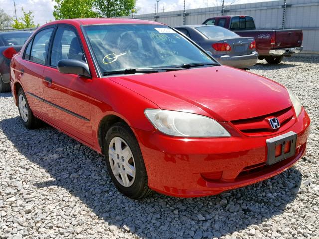 1HGES16375L008627 - 2005 HONDA CIVIC DX V RED photo 1