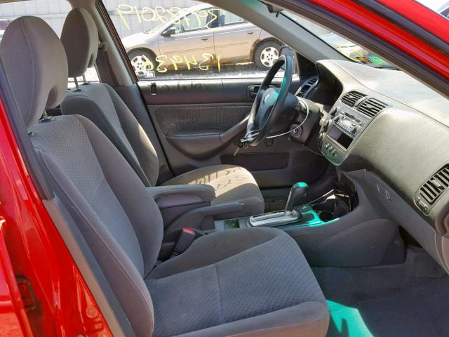 1HGES16375L008627 - 2005 HONDA CIVIC DX V RED photo 5