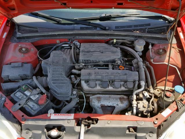 1HGES16375L008627 - 2005 HONDA CIVIC DX V RED photo 7