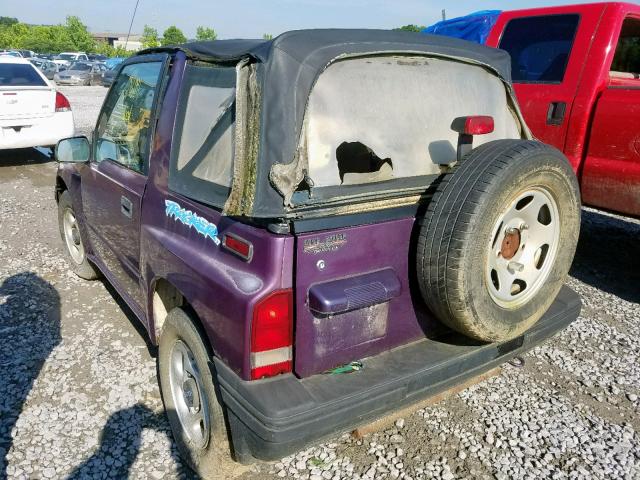 2CNBE18U9S6916432 - 1995 GEO TRACKER PURPLE photo 3