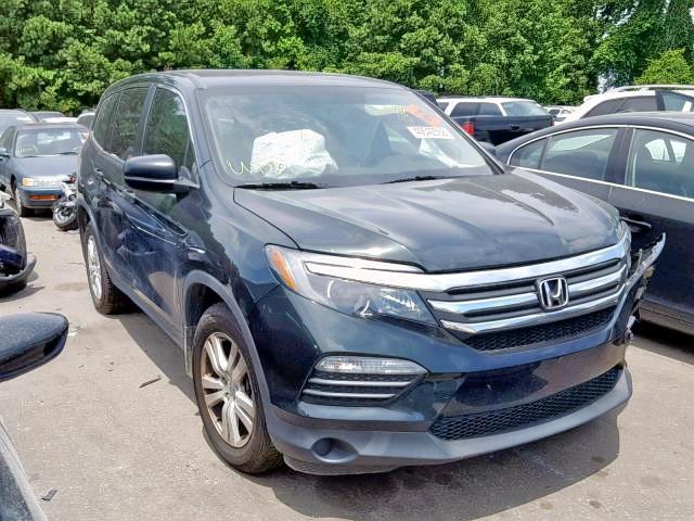 5FNYF6H10HB013586 - 2017 HONDA PILOT LX GREEN photo 1