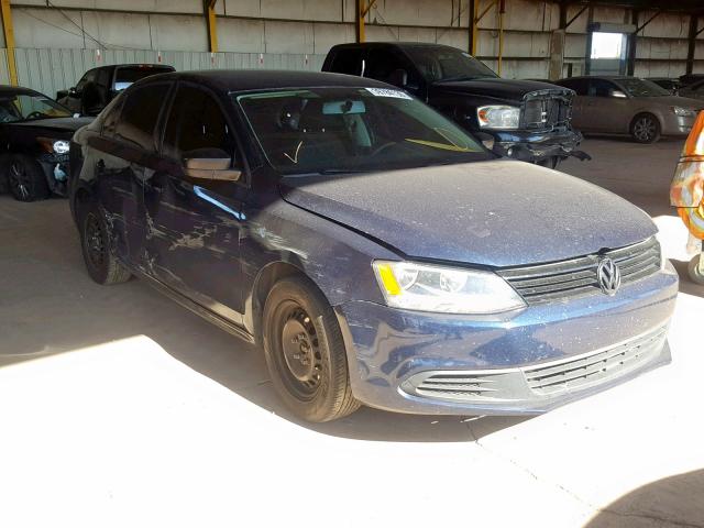 3VW2K7AJ8EM432923 - 2014 VOLKSWAGEN JETTA BASE BLUE photo 1