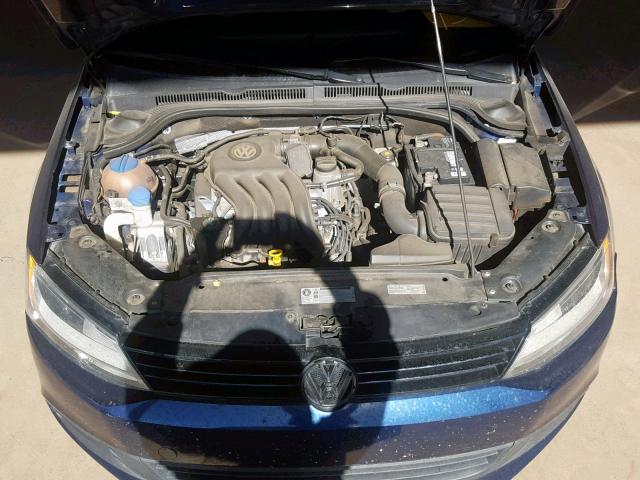 3VW2K7AJ8EM432923 - 2014 VOLKSWAGEN JETTA BASE BLUE photo 7
