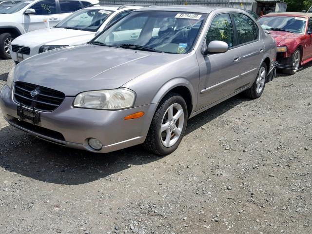 JN1CA31D31T807502 - 2001 NISSAN MAXIMA GXE SILVER photo 2