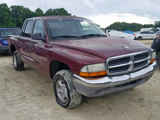 1B7HG2AXX1S255315 - 2001 DODGE DAKOTA QUA MAROON photo 1