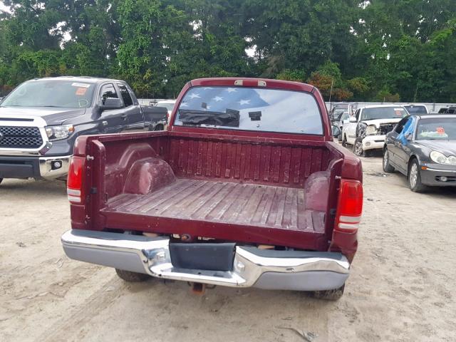 1B7HG2AXX1S255315 - 2001 DODGE DAKOTA QUA MAROON photo 9