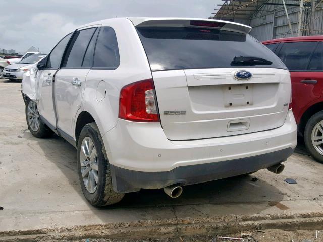 2FMDK3JC4BBA60835 - 2011 FORD EDGE SEL WHITE photo 3