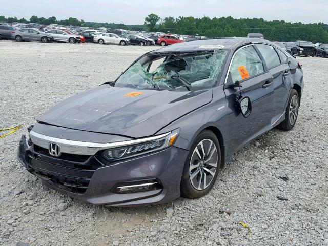 1HGCV3F55JA016162 - 2018 HONDA ACCORD HYB GRAY photo 2