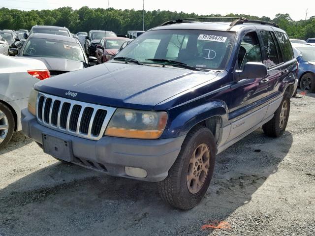 1J4G248S9YC222174 - 2000 JEEP GRAND CHER BLUE photo 2