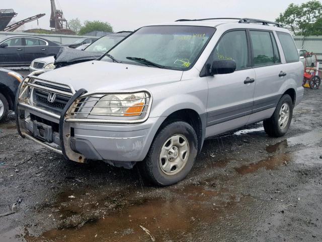 2HKYF18143H532203 - 2003 HONDA PILOT LX SILVER photo 2