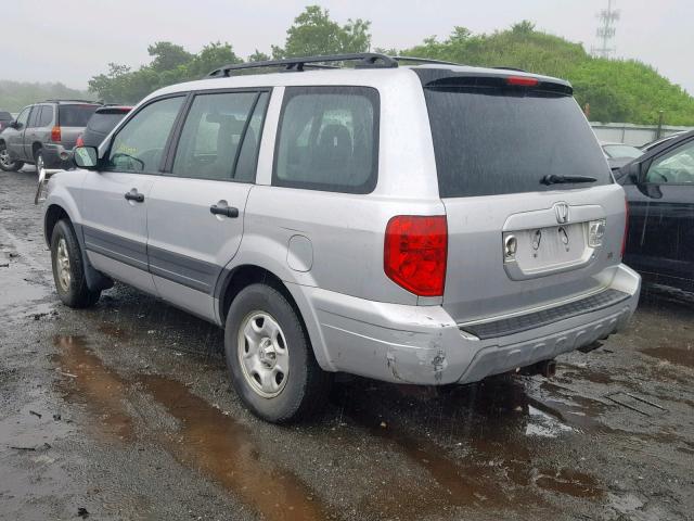 2HKYF18143H532203 - 2003 HONDA PILOT LX SILVER photo 3