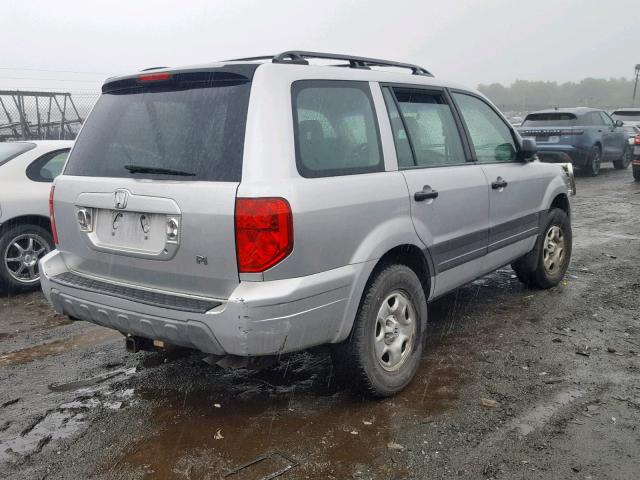 2HKYF18143H532203 - 2003 HONDA PILOT LX SILVER photo 4