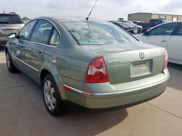 WVWRH63B02P036698 - 2002 VOLKSWAGEN PASSAT GLX GREEN photo 3