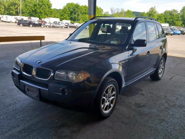 WBXPA73474WC44286 - 2004 BMW X3 2.5I BLACK photo 2