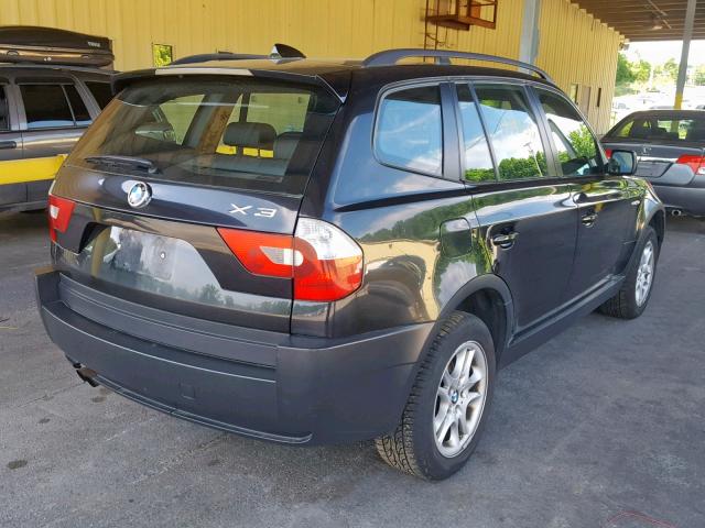 WBXPA73474WC44286 - 2004 BMW X3 2.5I BLACK photo 4