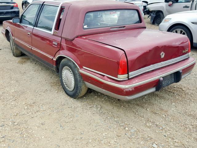 1C3XV66R2ND838012 - 1992 CHRYSLER NEW YORKER BURGUNDY photo 3