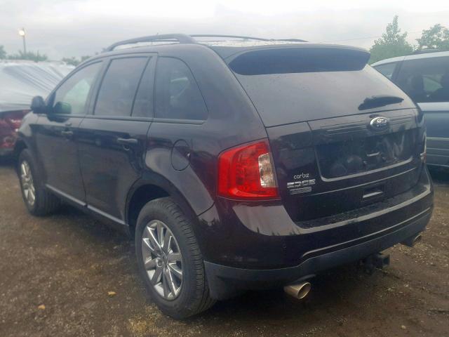 2FMDK4JC9DBC68721 - 2013 FORD EDGE SEL BLACK photo 3