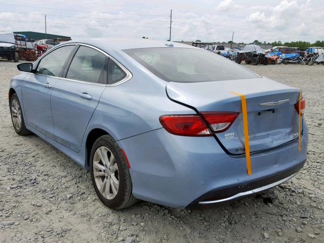 1C3CCCAB8FN681627 - 2015 CHRYSLER 200 LIMITE BLUE photo 3