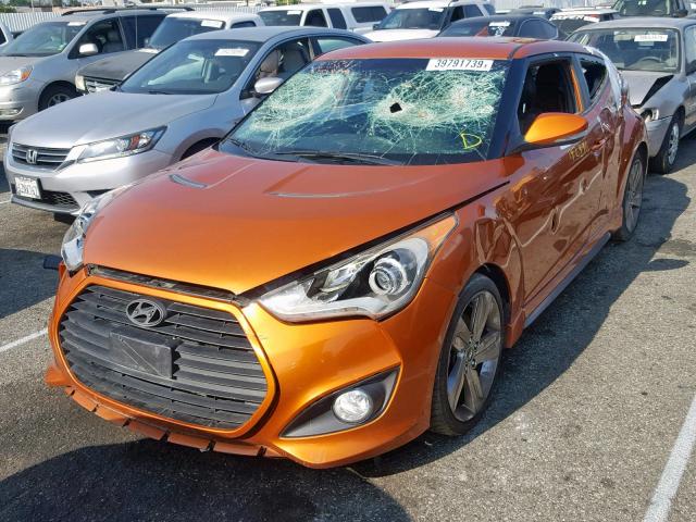 KMHTC6AE8FU216726 - 2015 HYUNDAI VELOSTER T ORANGE photo 2