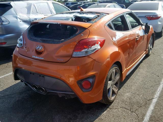 KMHTC6AE8FU216726 - 2015 HYUNDAI VELOSTER T ORANGE photo 4